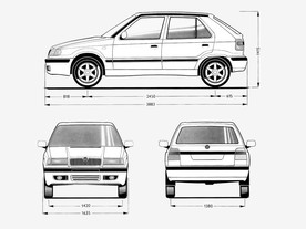 Škoda Felicia - hlavní rozměry